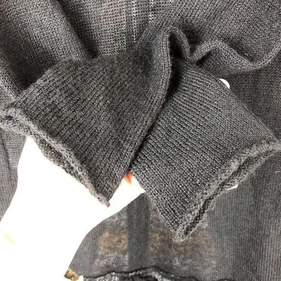 Dolce VITA Mohair Wool Black & Black/White Heather Textured Cardigan Sz 4‎ - Picture 3 of 5